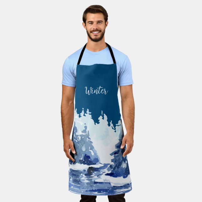 Winter Forest Scene Apron (Worn)