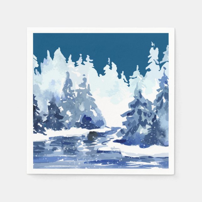 Winter Forest Scene Napkin (Front)