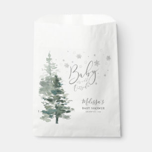 Winter Forest Silver It's Cold Outside Baby Shower Favour Bag