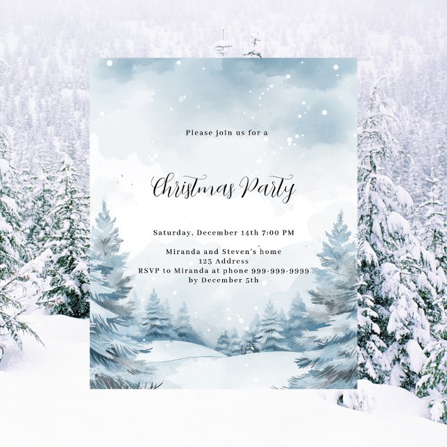 Winter forest snow Christmas Party Invitation (Creator Uploaded)