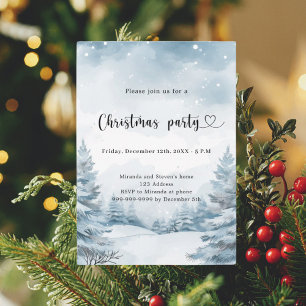 Winter forest snow Christmas Party Invitation