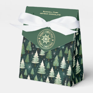 Winter Forest & Snowflake Personalised Bakery Bag Favour Box