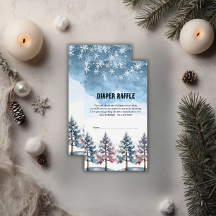 Winter Forest Snowflakes & Pine Trees Baby Shower Enclosure Card