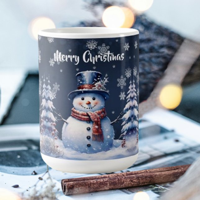 Winter Forest Snowman Christmas Coffee Mug (Winter Forest Snowman Christmas Mug)