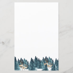Winter forest stationery paper
