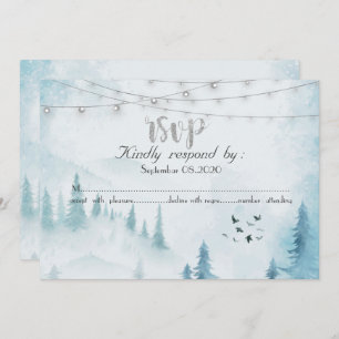 Winter Forest String Lights,RSVP Invitation