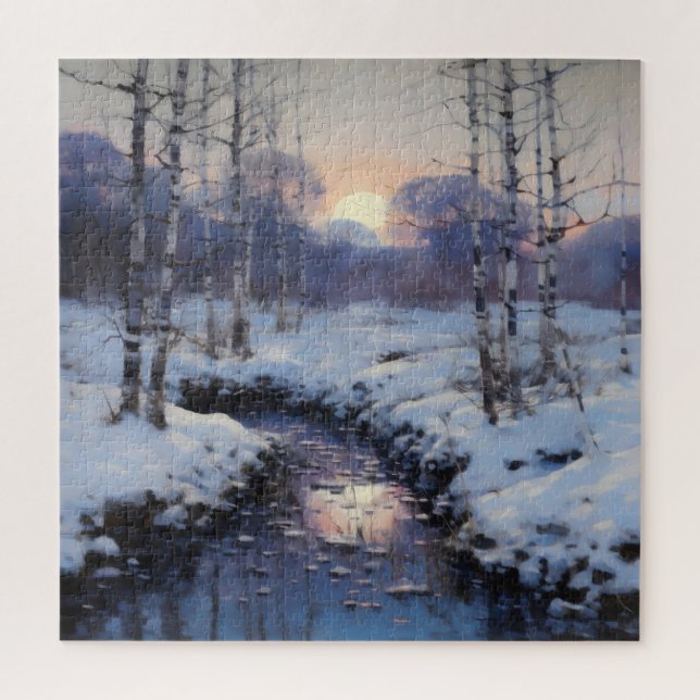 Winter Forest Sunset Jigsaw Puzzle (Vertical)