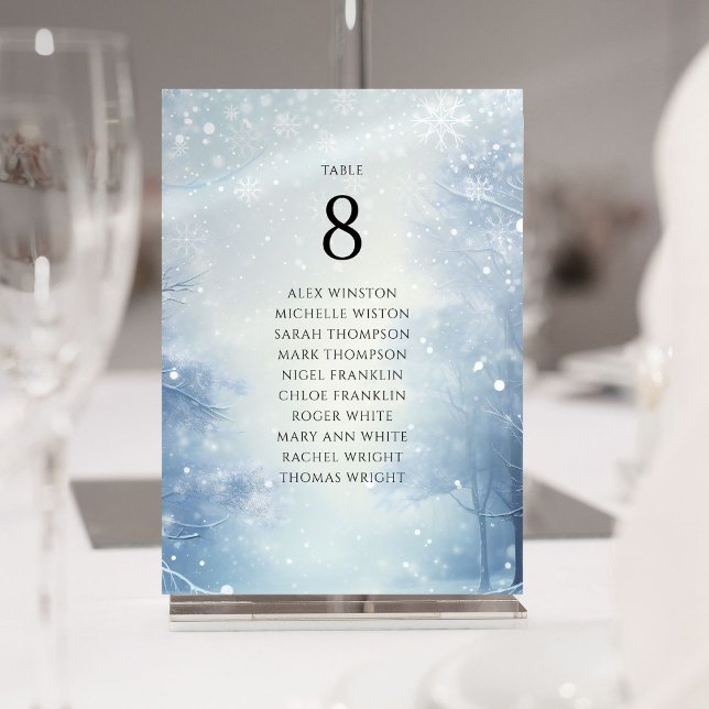 Winter Forest Table Number Seating Chart (Winter Forest Table Number Seating Chart)