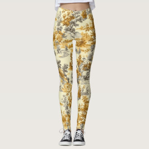 Winter Forest Toile de Jouy Pattern (11) Leggings