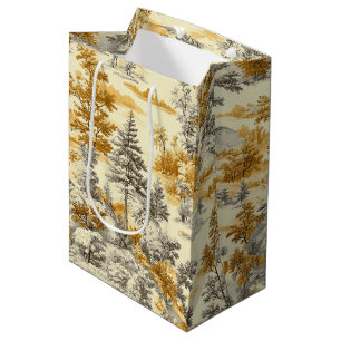 Winter Forest Toile de Jouy Pattern (11) Medium Gift Bag