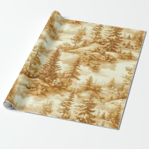 Winter Forest Toile de Jouy Pattern (12) Wrapping Paper