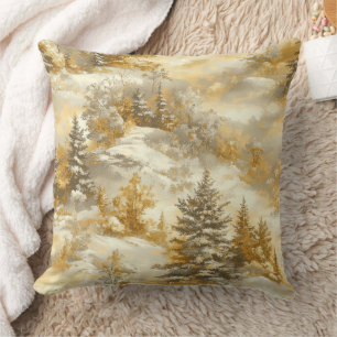 Winter Forest Toile de Jouy Pattern (1) Cushion