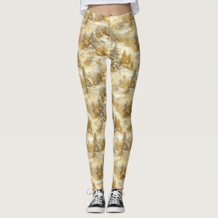Winter Forest Toile de Jouy Pattern (1) Leggings