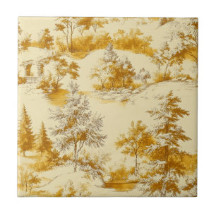 Winter Forest Toile de Jouy Pattern (3) Ceramic Tile