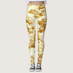 Winter Forest Toile de Jouy Pattern (5) Leggings