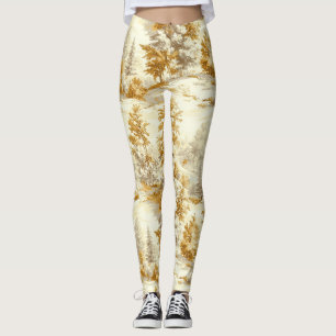 Winter Forest Toile de Jouy Pattern (6) Leggings