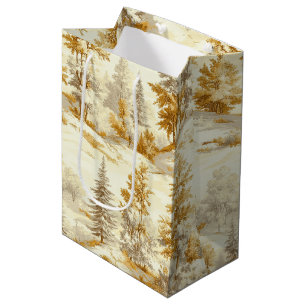 Winter Forest Toile de Jouy Pattern (6) Medium Gift Bag