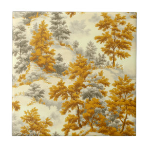 Winter Forest Toile de Jouy Pattern (8) Ceramic Tile