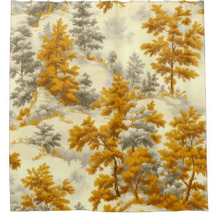 Winter Forest Toile de Jouy Pattern (8) Shower Curtain