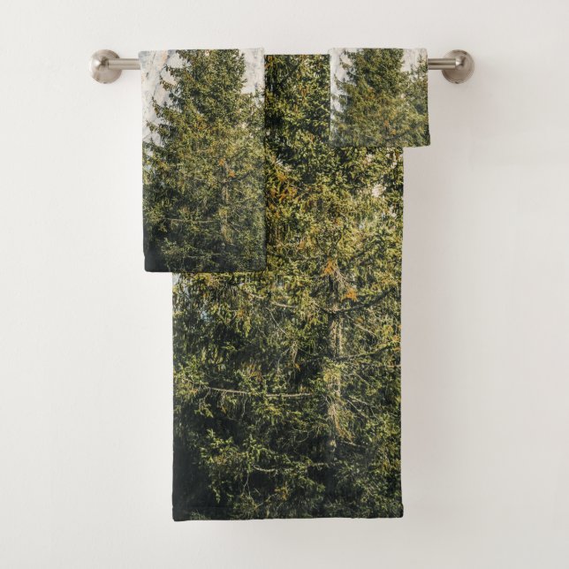 Winter forest trees #19 bath towel set (Insitu)