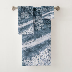 Winter forest trees #20 bath towel set