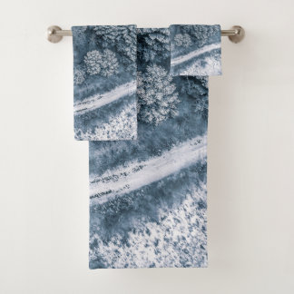 Winter forest trees #20 bath towel set