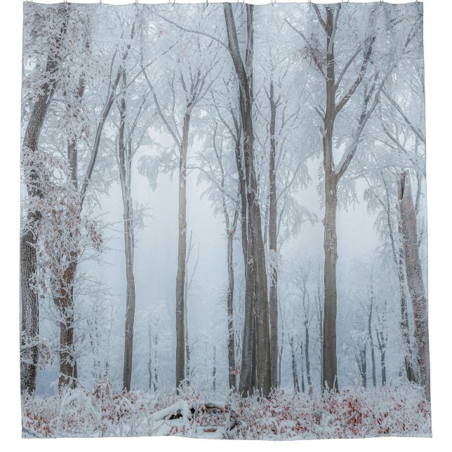 Winter forest trees #21 shower curtain (Front)