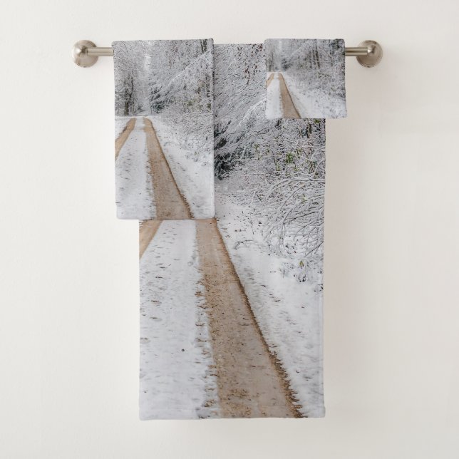 Winter forest trees #22 bath towel set (Insitu)