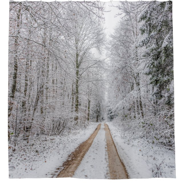 Winter forest trees #22 shower curtain (Front)