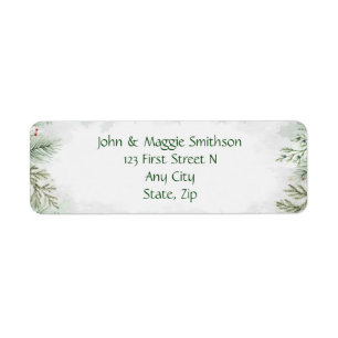 Winter Forest Trees Christmas Holiday Art Return Address Label