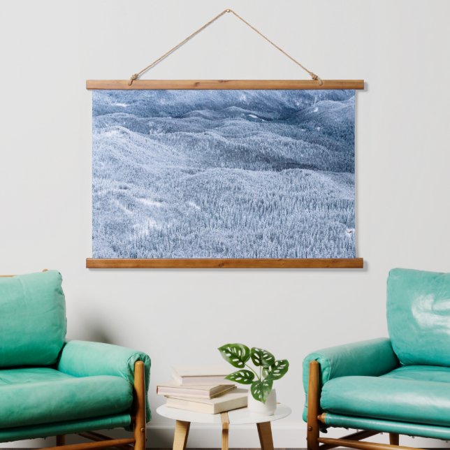 Winter forest under deep snow hanging tapestry (Living Room)