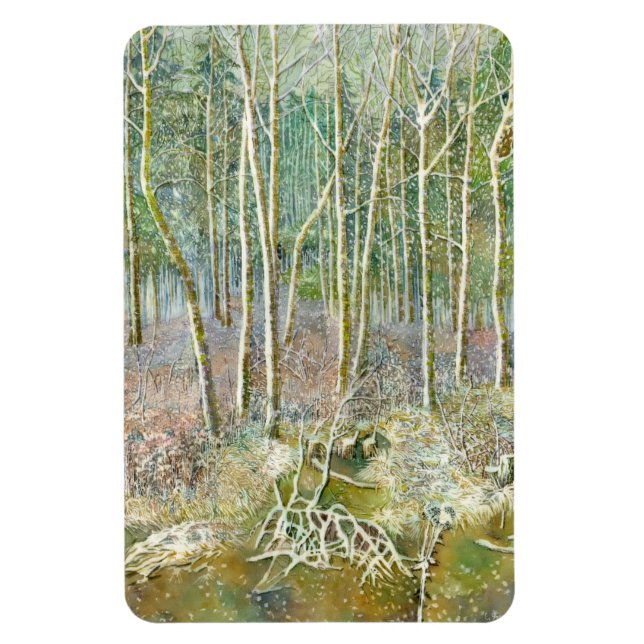 winter forest  Watercolor Magnet (Vertical)