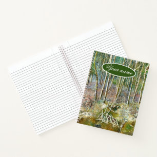 winter forest Watercolor painting Notebook