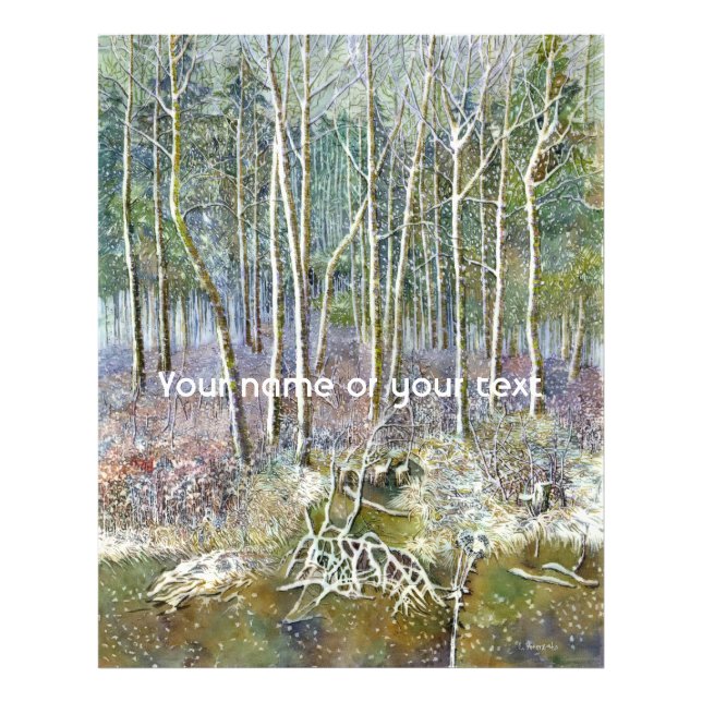winter forest  Watercolor painting Photo Print (Front)