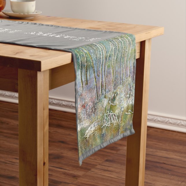 winter forest  Watercolor painting Short Table Runner (In Situ)