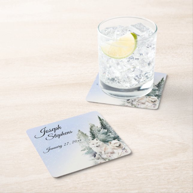 Winter Forest Watercolor Paper Coaster (Insitu)