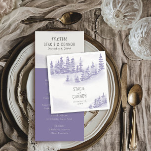 Winter Forest Watercolor Personalised Wedding Napkin