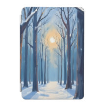 Winter Forest Watercolor Tree Painting