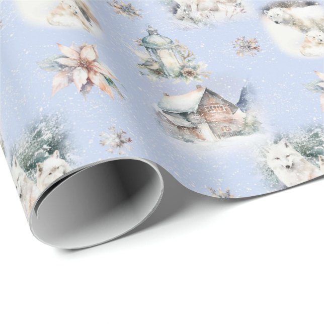 Winter Forest Watercolor Wrapping Paper (Roll Corner)