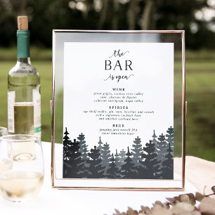 Winter Forest Wedding Bar Sign