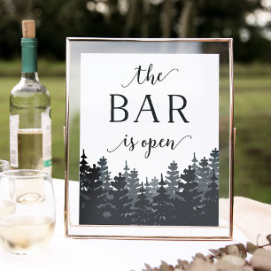 Winter Forest Wedding Bar Sign