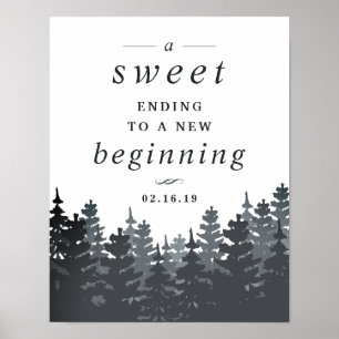 Winter Forest Wedding Dessert Table Sign
