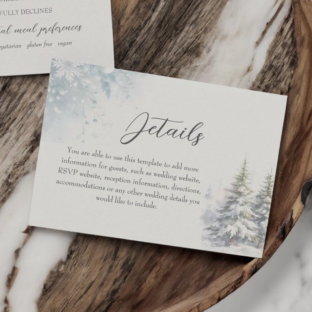Winter Forest Wedding Details Card (Creator Uploaded)