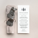 Winter Forest Wedding Menu Card<br><div class="desc">Our rustic chic wedding menu features your starter courses, entrees and desserts accented with a trio of pine tree illustrations in rich shades of grey and blue. Coordinates with our Winter Forest wedding collection. Use the template fields to add your menu information, and then click "Customise" to reposition elements if...</div>