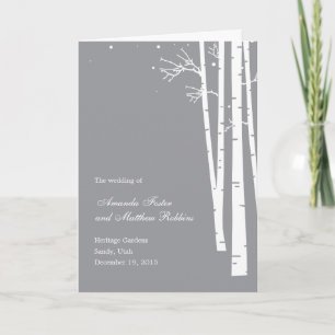 Winter Forest Wedding Program Card
