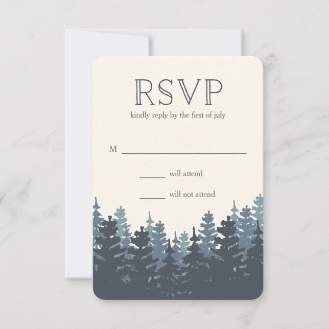 Winter Forest Wedding RSVP Card (Front)