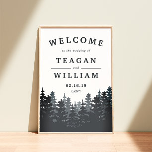 Winter Forest Wedding Welcome Poster