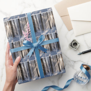 Winter Forest With Sunbeams Wrapping Paper