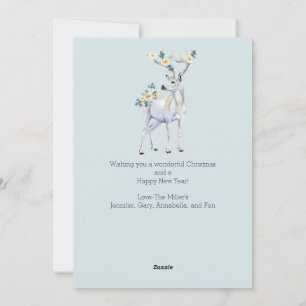Winter Forest Woodland Deer Christmas Holiday Card