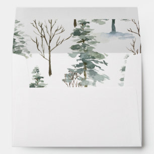 Winter Forest   Woodland Wedding Envelope